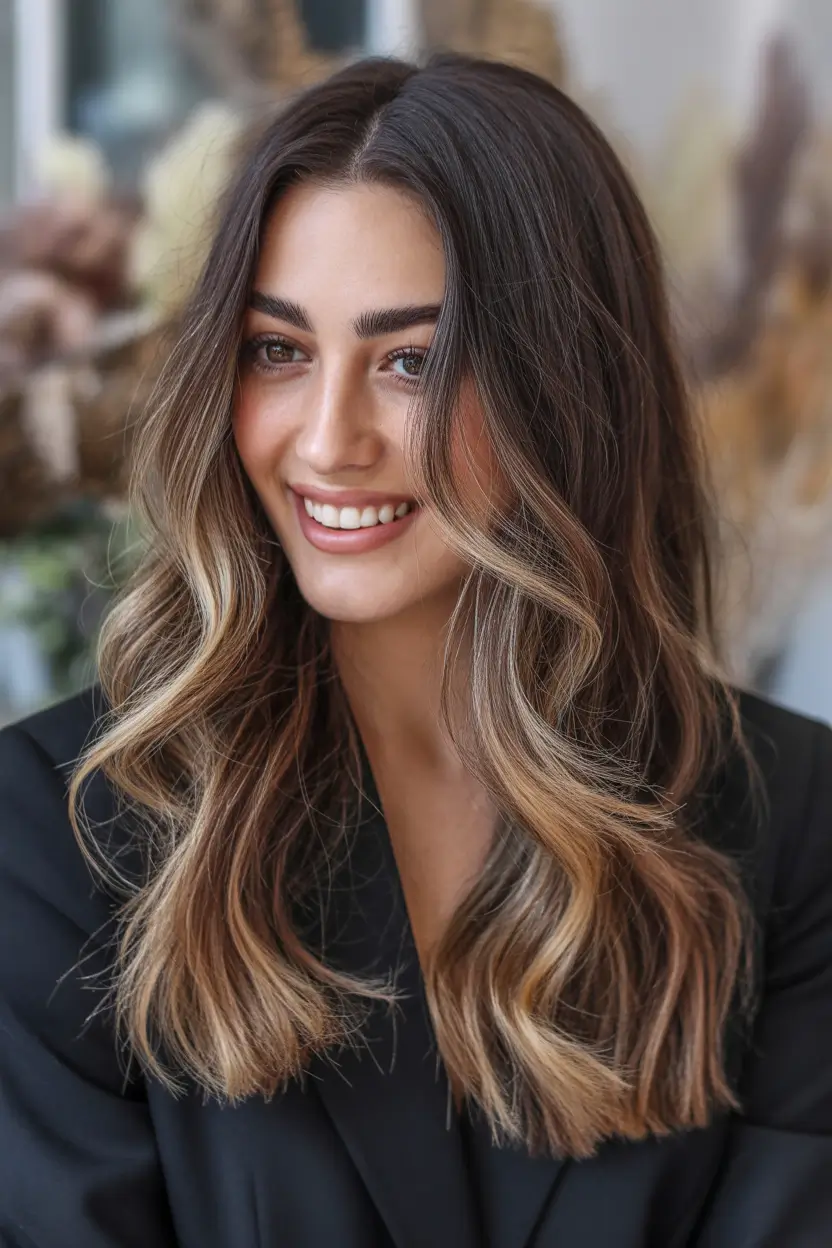 ombre Caramel-Ribbon Ombre With Warm Spring Flow