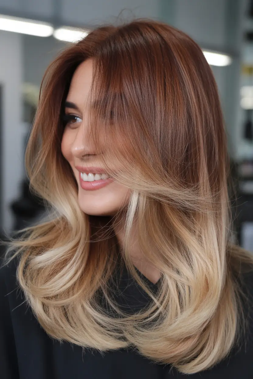 ombre Copper-to-Blonde Spring Ombre With Airy Movement