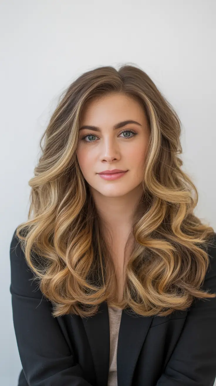 ombre Voluminous Blonde Ombre With Warm Luminous Waves