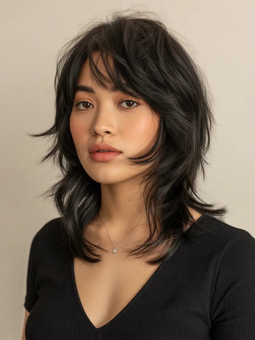 Shag 2026 Feathered Noir Shag With Windswept Layers