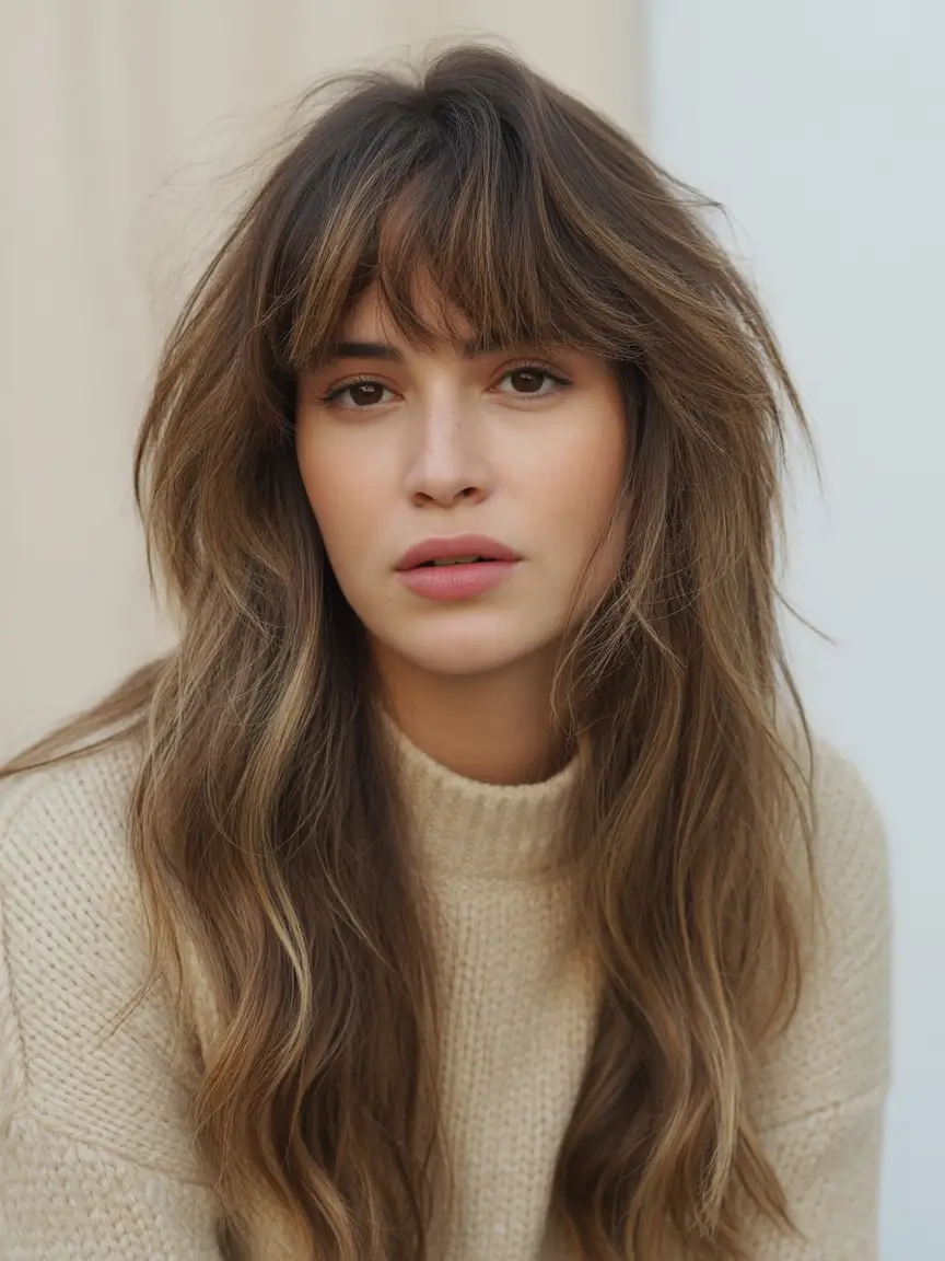 Shag 2026 Chestnut Swoop Shag With Wispy Bangs