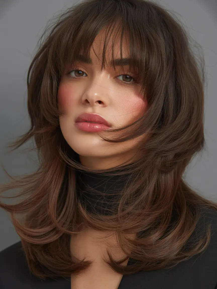 Shag 2026 Featherlight Cocoa Shag With Windswept Layers