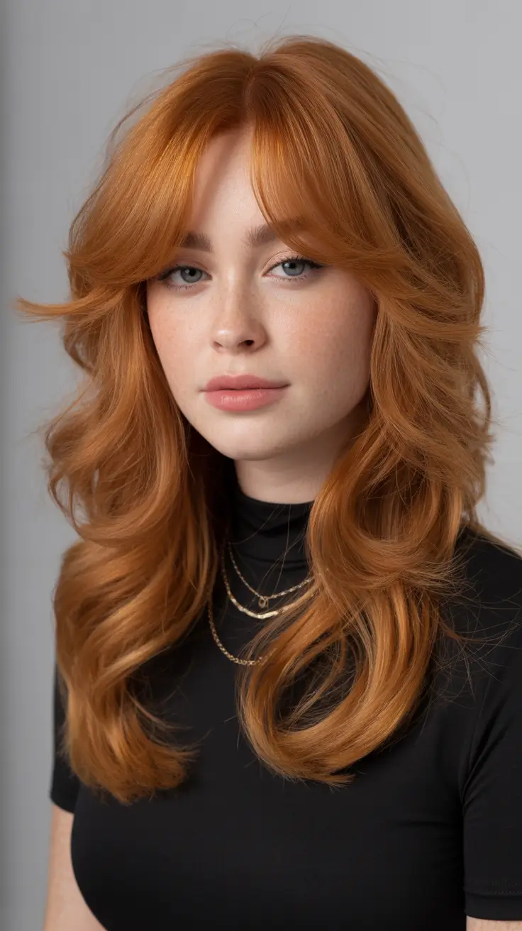 Shag 2026 Apricot Copper Shag With Cascading Layers