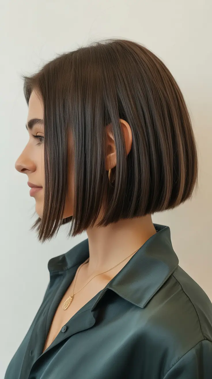 dreamy spring bob haircuts 2026 Espresso Glass Straight Blunt Bob