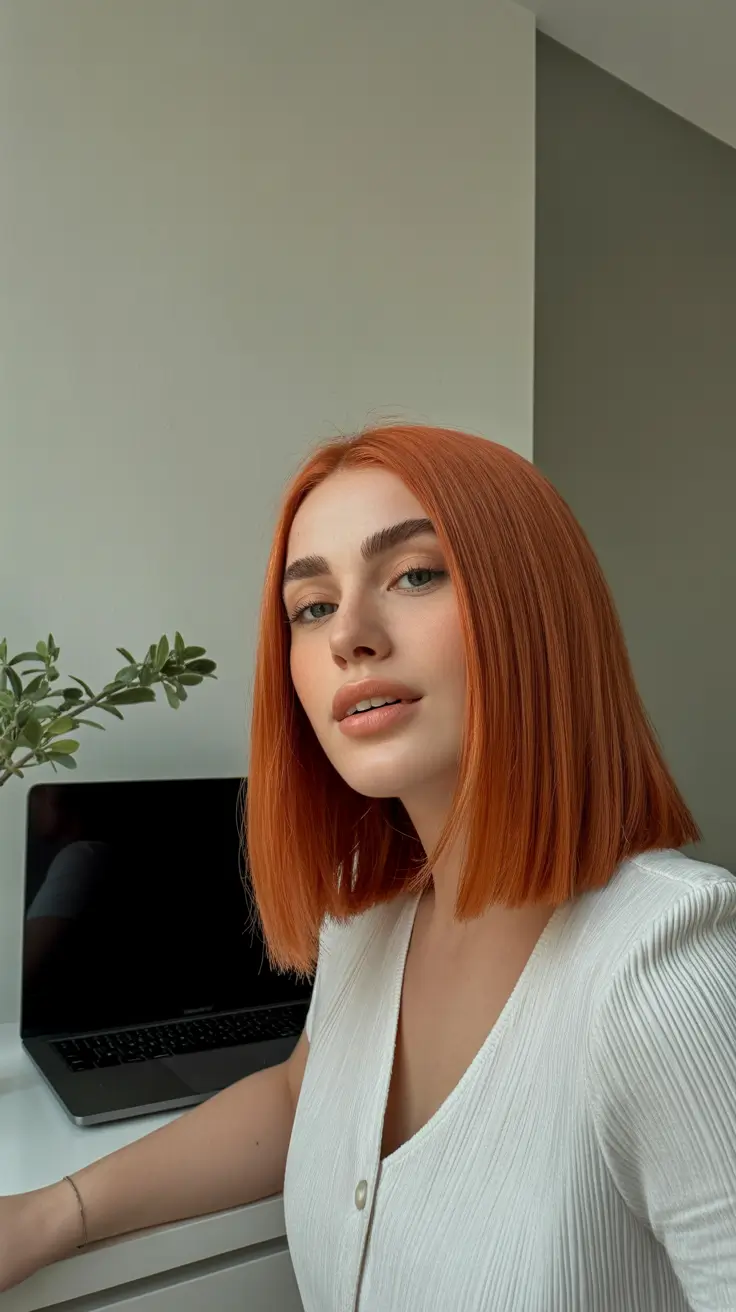 dreamy spring bob haircuts 2026 Sunlit Copper Classic Mid Bob