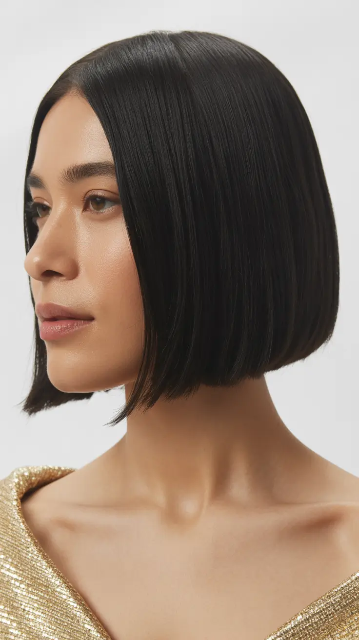dreamy spring bob haircuts 2026 Sleek Jet Bob with Couture-Level Sharpness