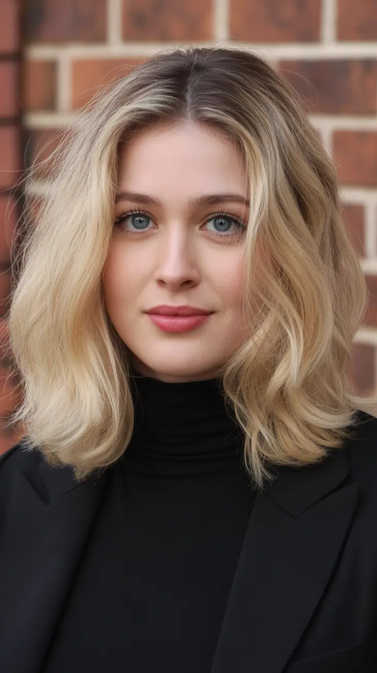 dreamy spring mid length haircuts 2026 Textured Blonde Mid Length with Soft Undone Waves