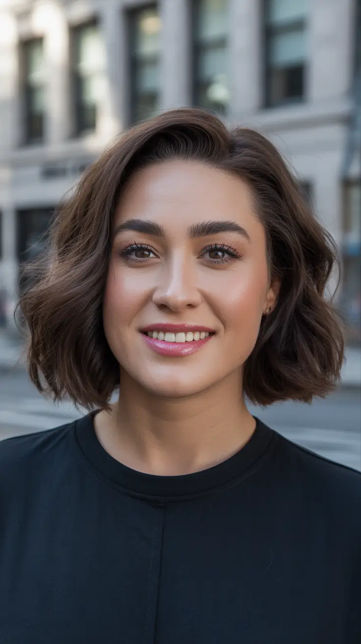 dreamy spring mid length haircuts 2026 Chic Brunette Mid Length Bob with Soft Side Volume