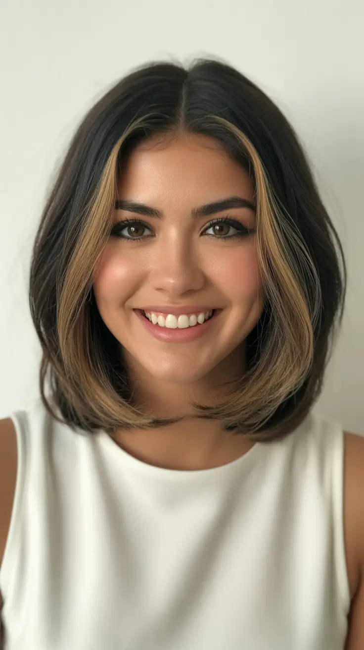 dreamy spring mid length haircuts 2026 Soft Blunt Mid Length Bob with Subtle Balayage Contour