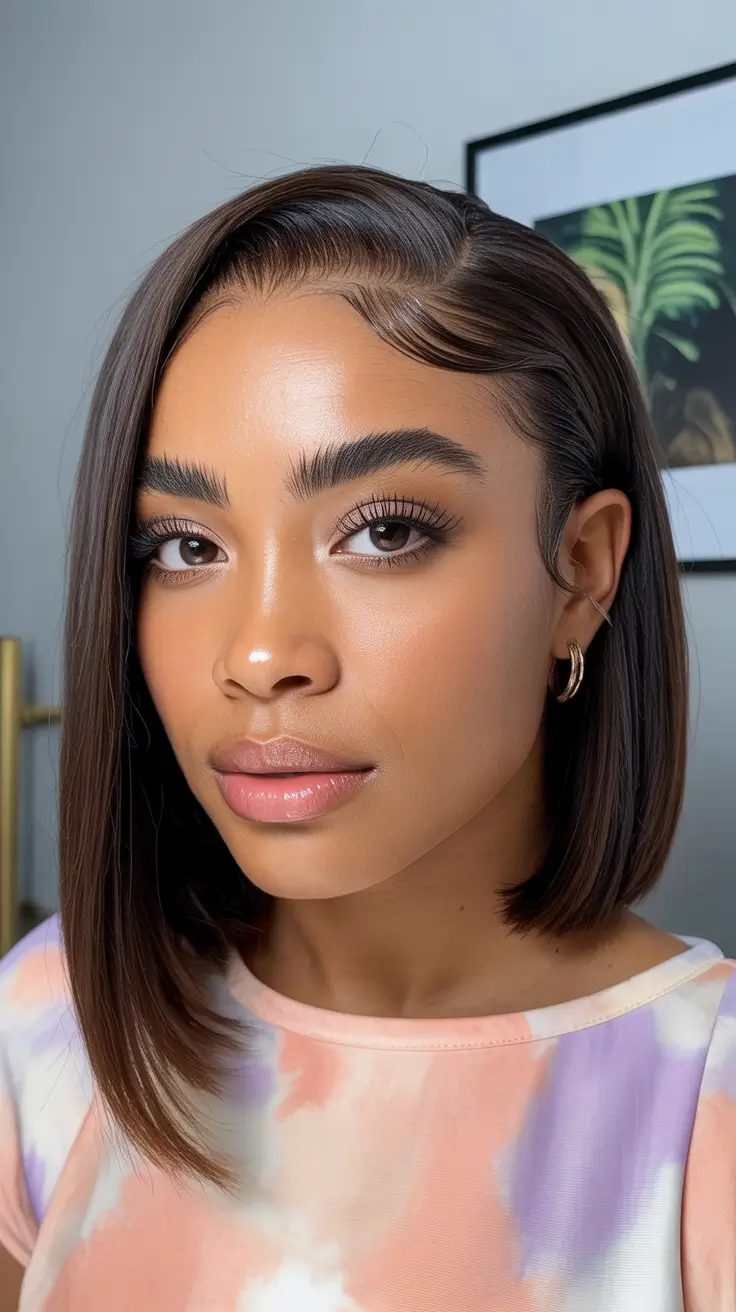 spring short haircuts 2026 Smooth Asymmetrical Bob With Natural Shine