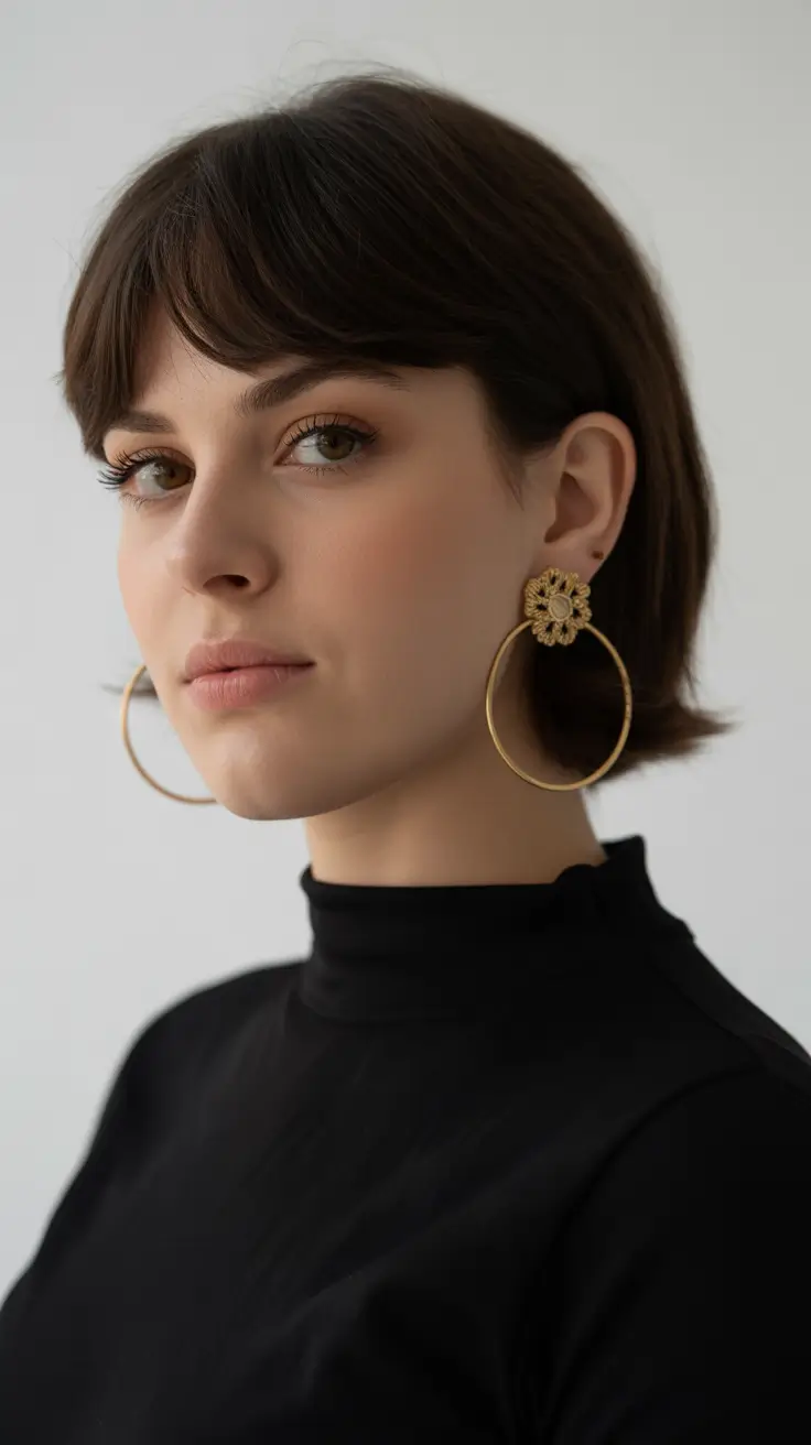 spring short haircuts 2026 Classic Short Bob With Soft Bangs