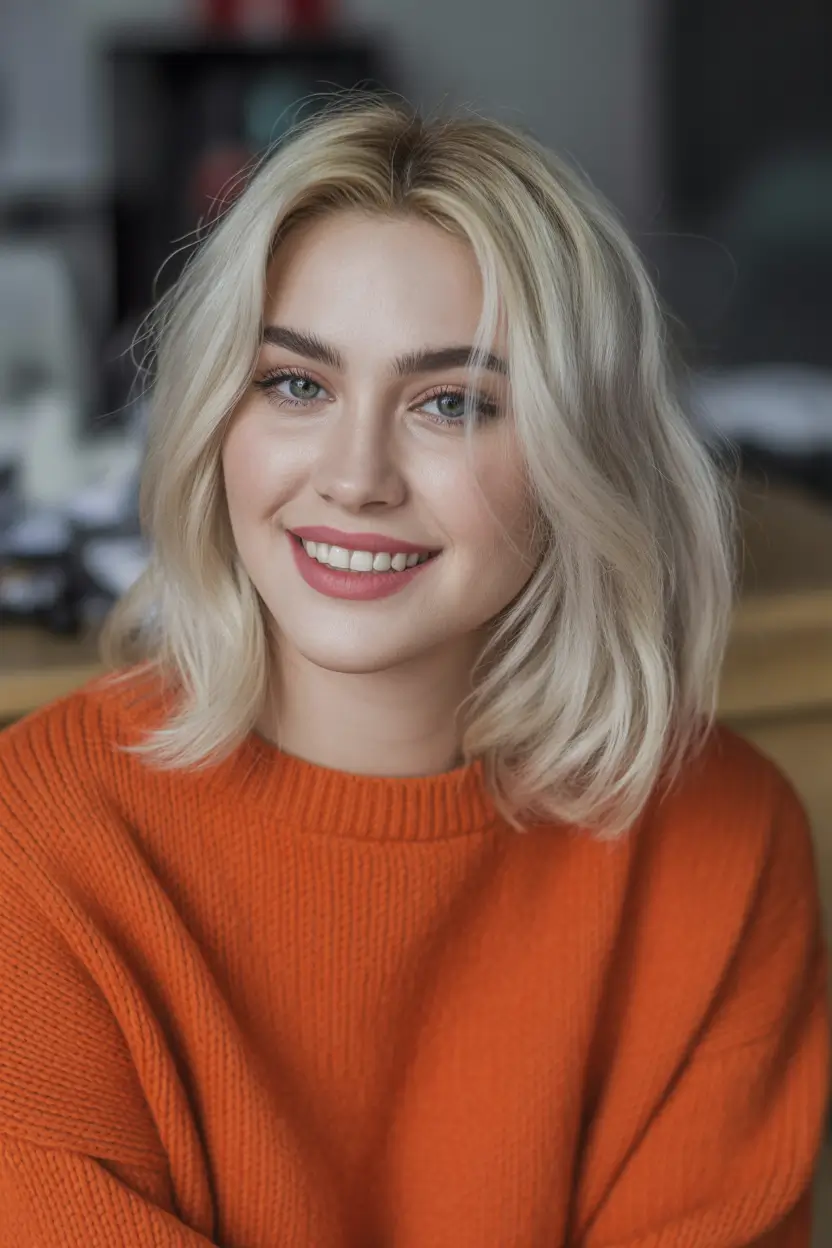 Haircolor Textured Soft Blonde Bob With Springtime Brightness