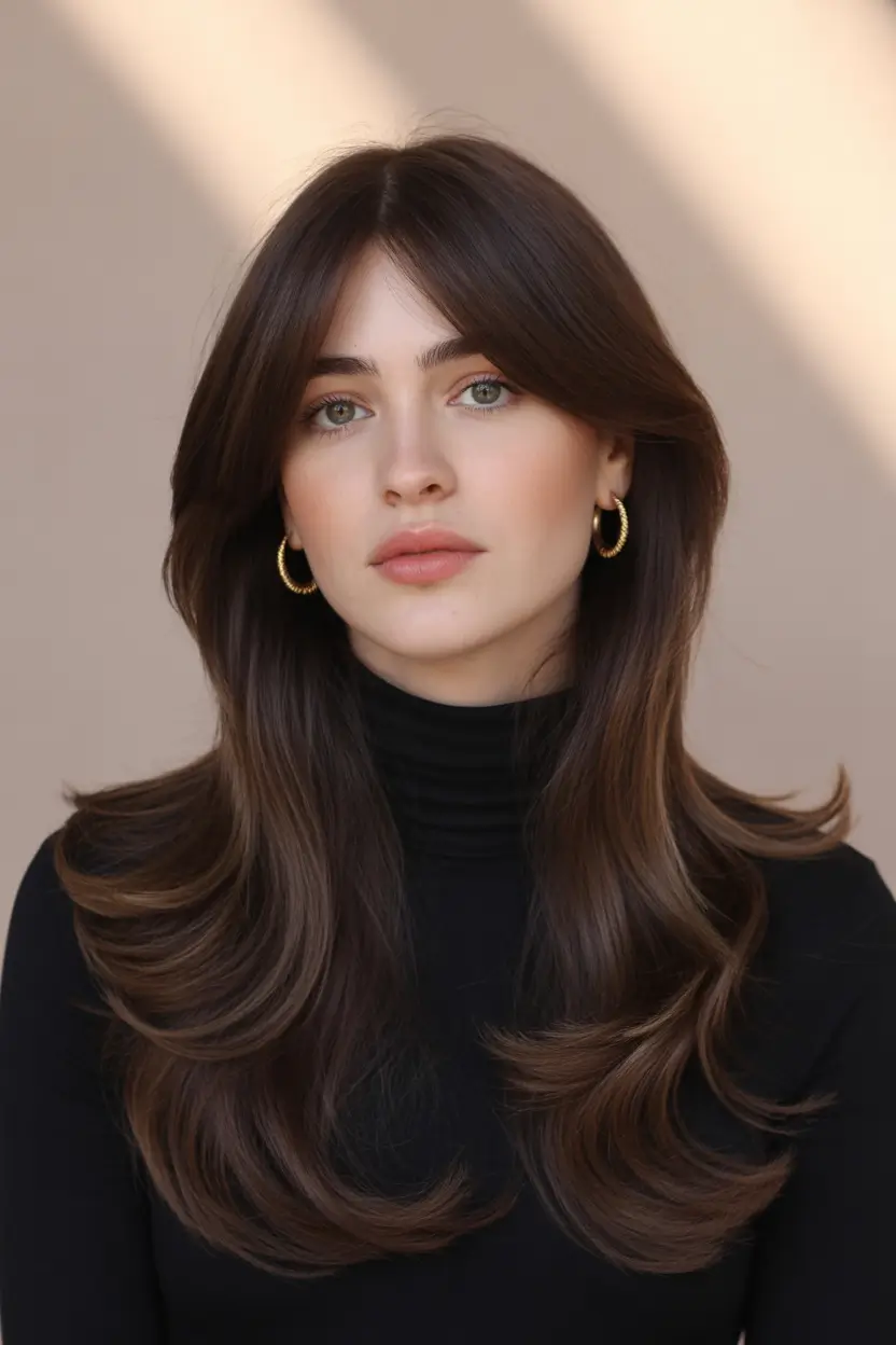 Haircolor Deep Espresso Layers With Subtle Light Play