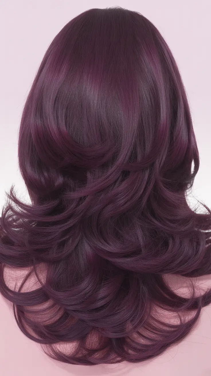 easy spring long haircuts styles 2026 Velvety Plum Length With Sculpted Spring Layers