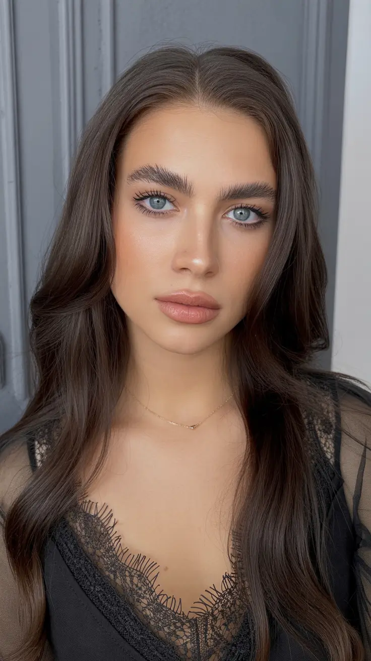 easy spring long haircuts styles 2026 Polished Brunette Length With Soft Front Layers