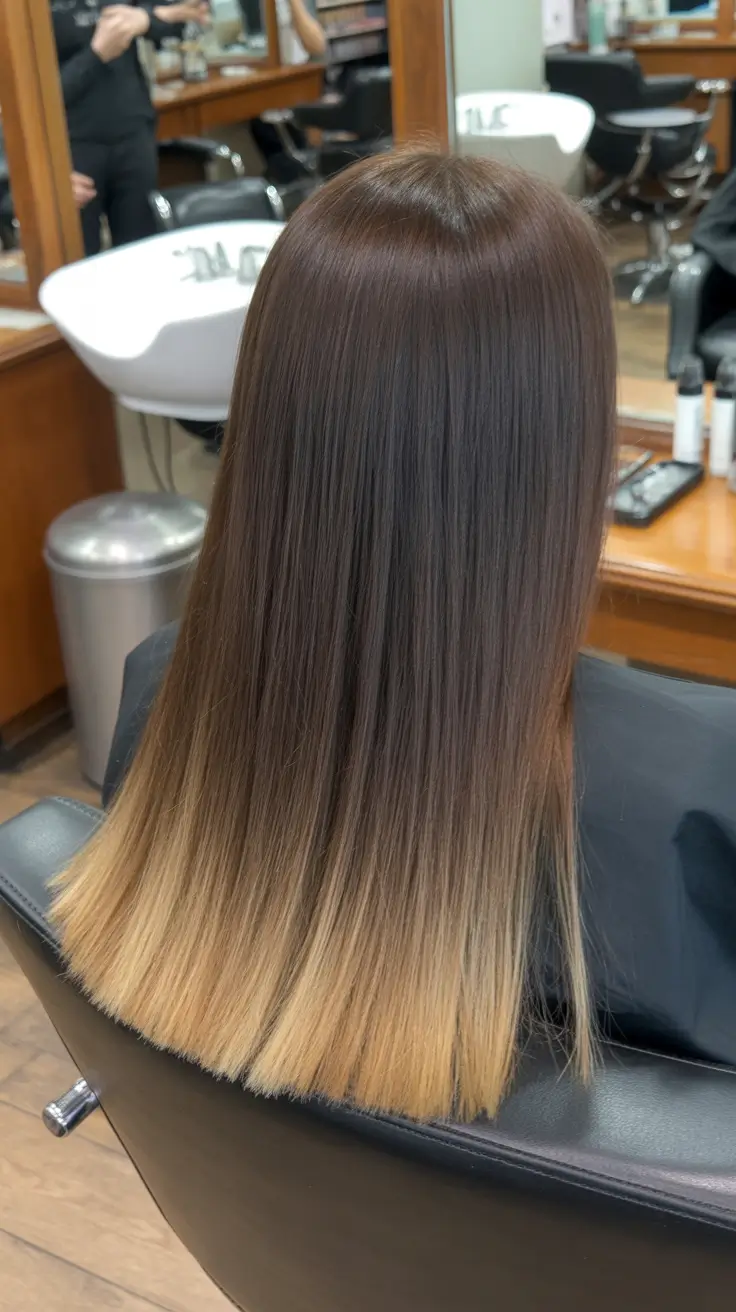 easy spring long haircuts styles 2026 Straight Long Cut With Soft Ombre Transition