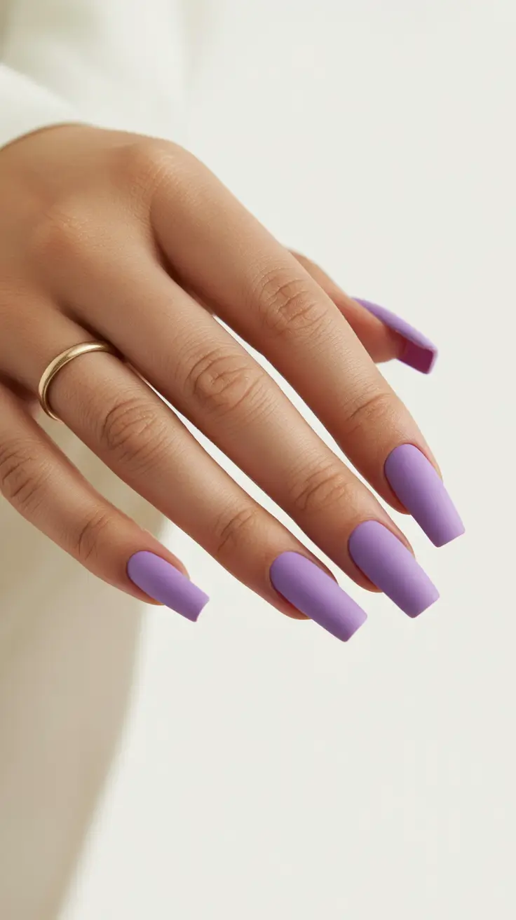 spring gel nails 2026 lavender matte