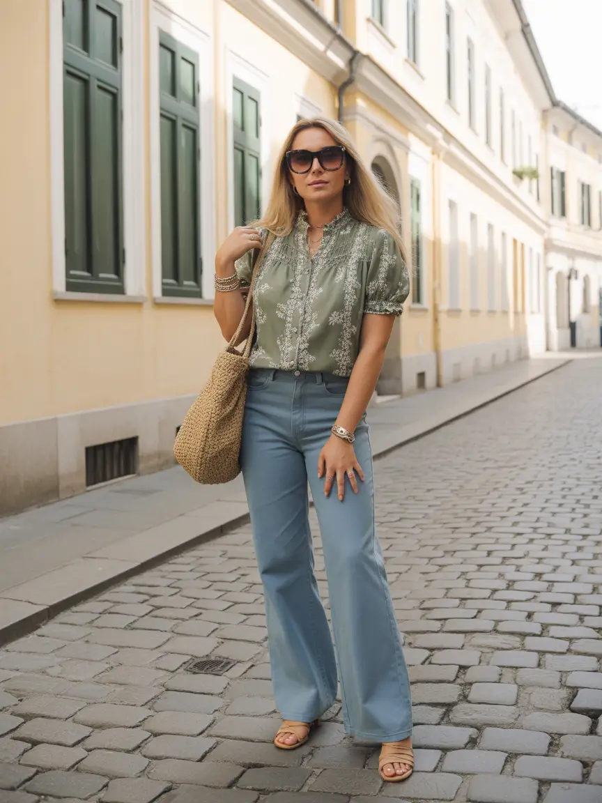 Topic+Soft Greens and Flares for European Spring Streets