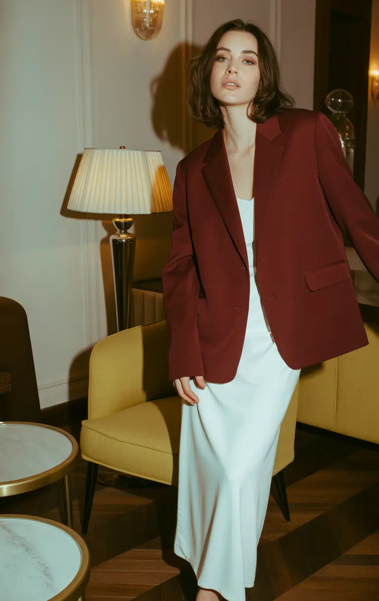 Women 2026 Evening Satin With Oversized Structure