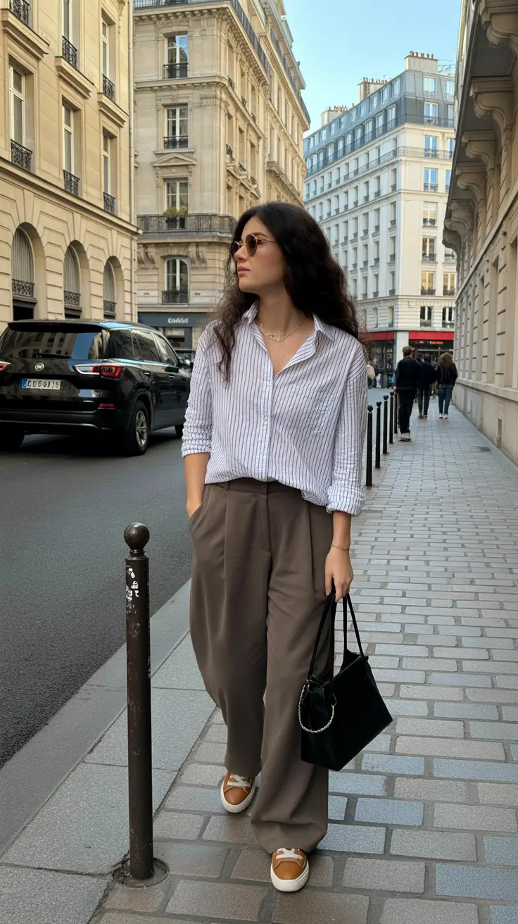 Business casual Relaxed Stripes and Soft Drifting Neutrals for Effortless Spring Movement