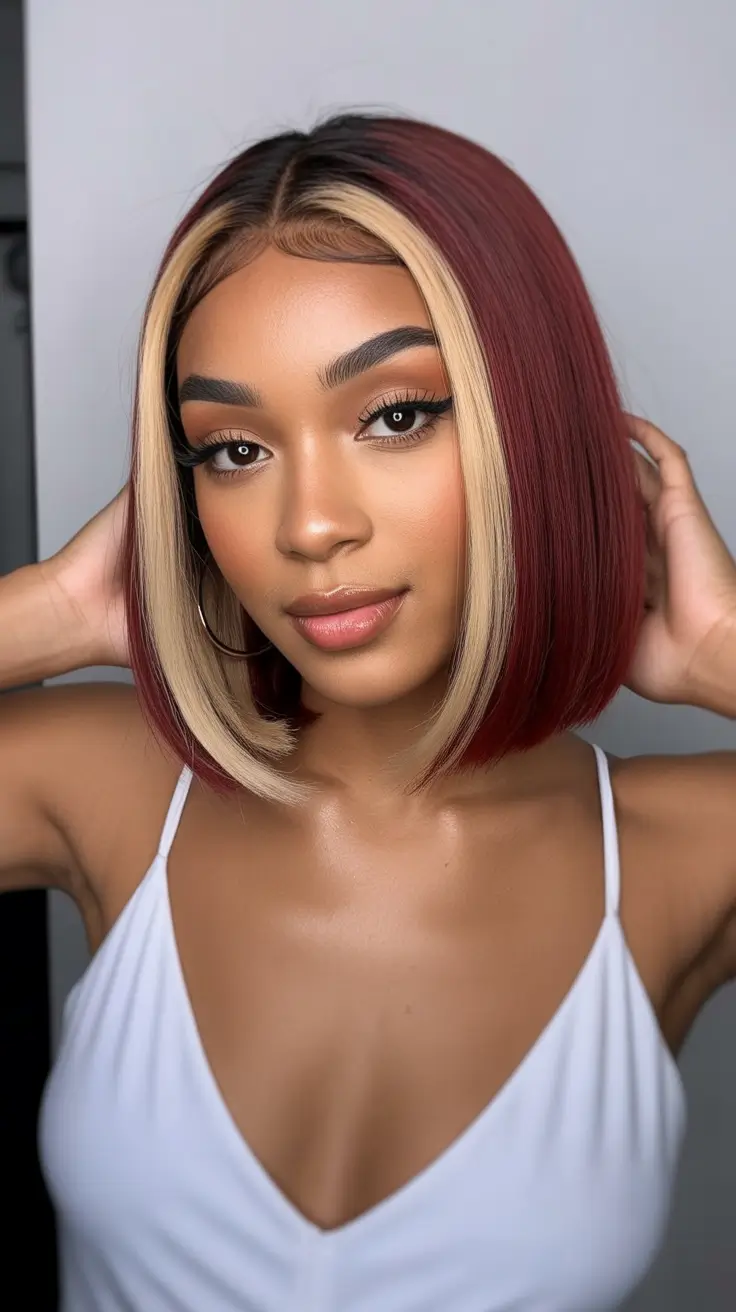 sophisticated spring hairstyle for black women 2026 two tone bob