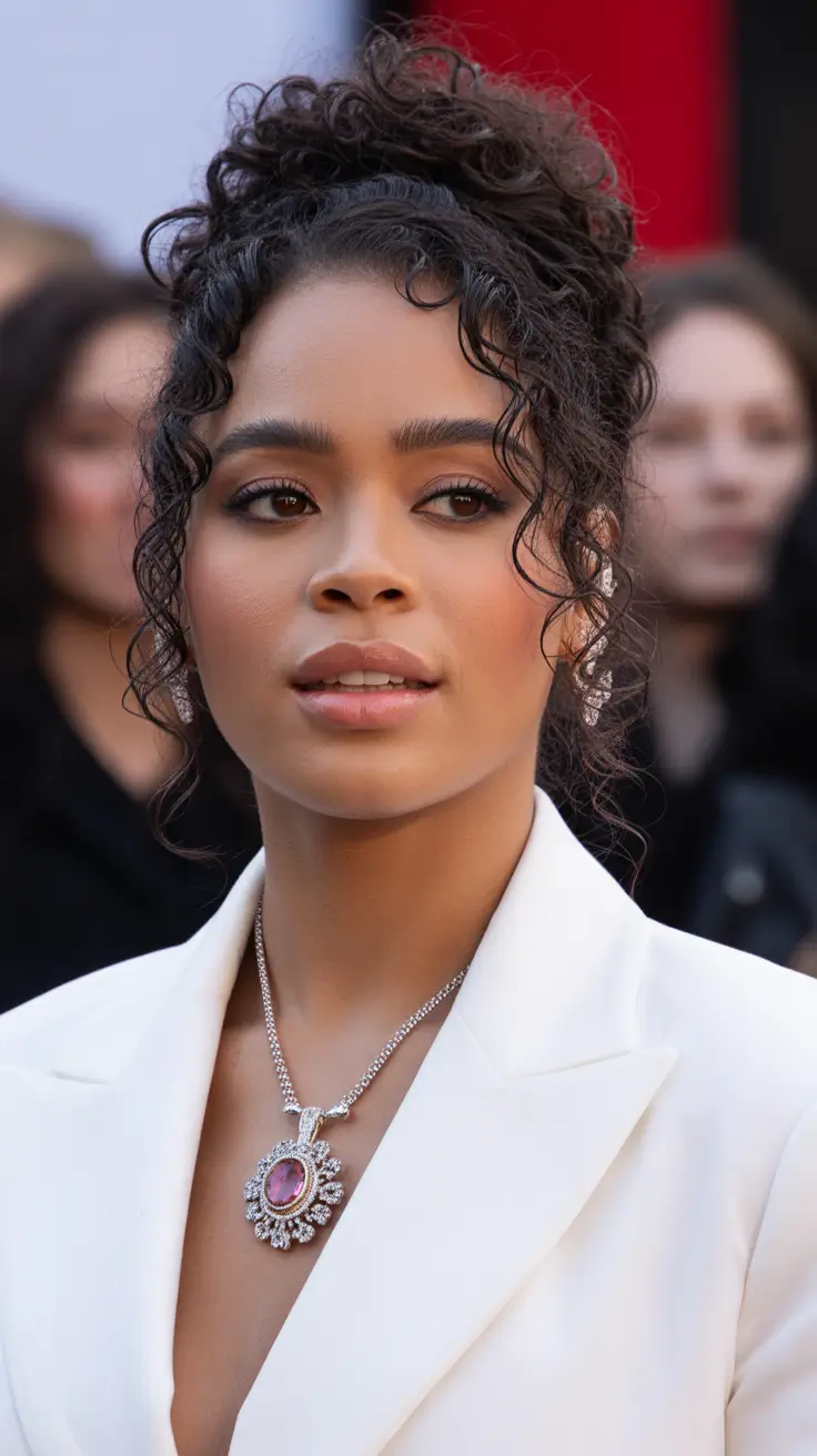 sophisticated spring hairstyle for black women 2026 curly updo