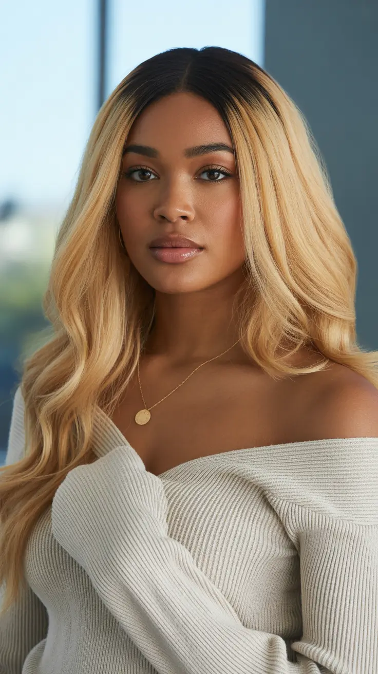 sophisticated spring hairstyle for black women 2026 blonde waves