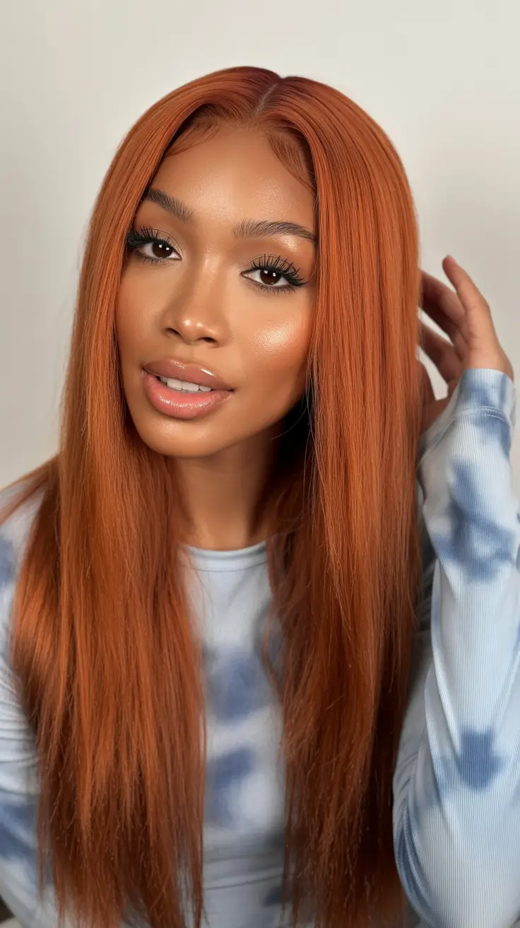 sophisticated spring hairstyle for black women 2026 sleek copper weave