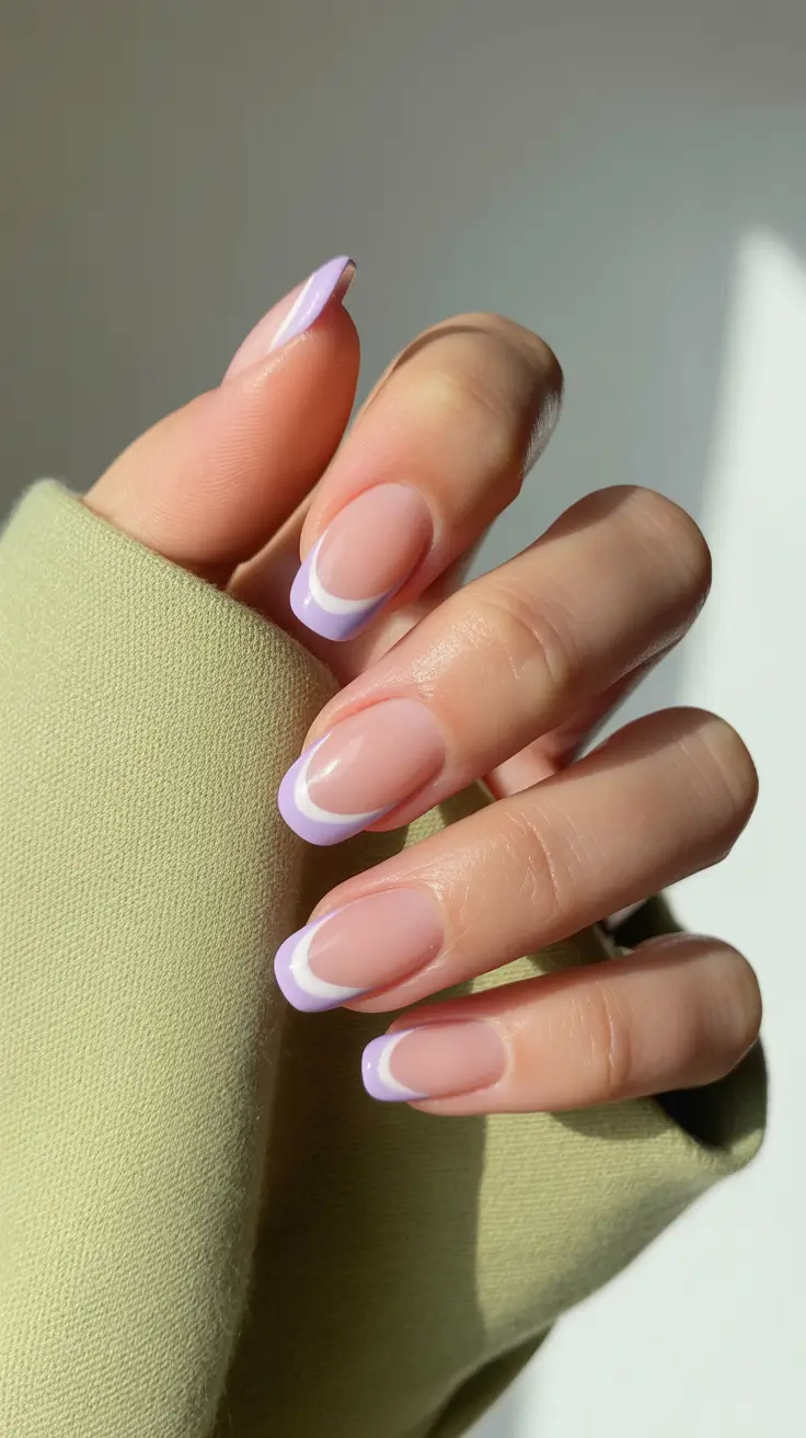 stunning spring break nails 2026 Soft Lavender Double French