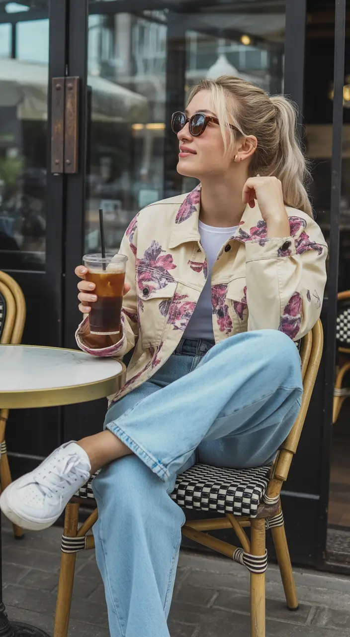 21-trendy-spring-outfits-street-style-2026-Floral-Utility-With-Relaxed-Denim-for-Laid-Back-Spring-Moments