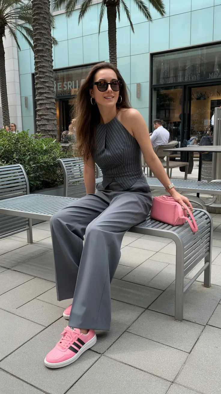 21-trendy-spring-outfits-street-style-2026-Monochrome-Slate-With-a-Playful-Pink-Pop