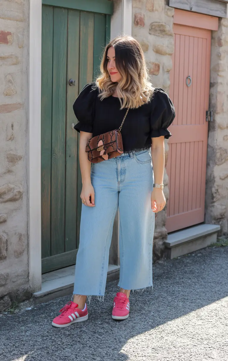 21-trendy-spring-outfits-street-style-2026-Bright-Sneakers-and-Elevated-Denim-for-Playful-Spring-Days