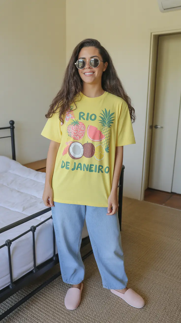 trendy spring school outfits 2026 ideas - The Sunny Graphic Tee and Soft Jeans That Capture Casual Spring Energy