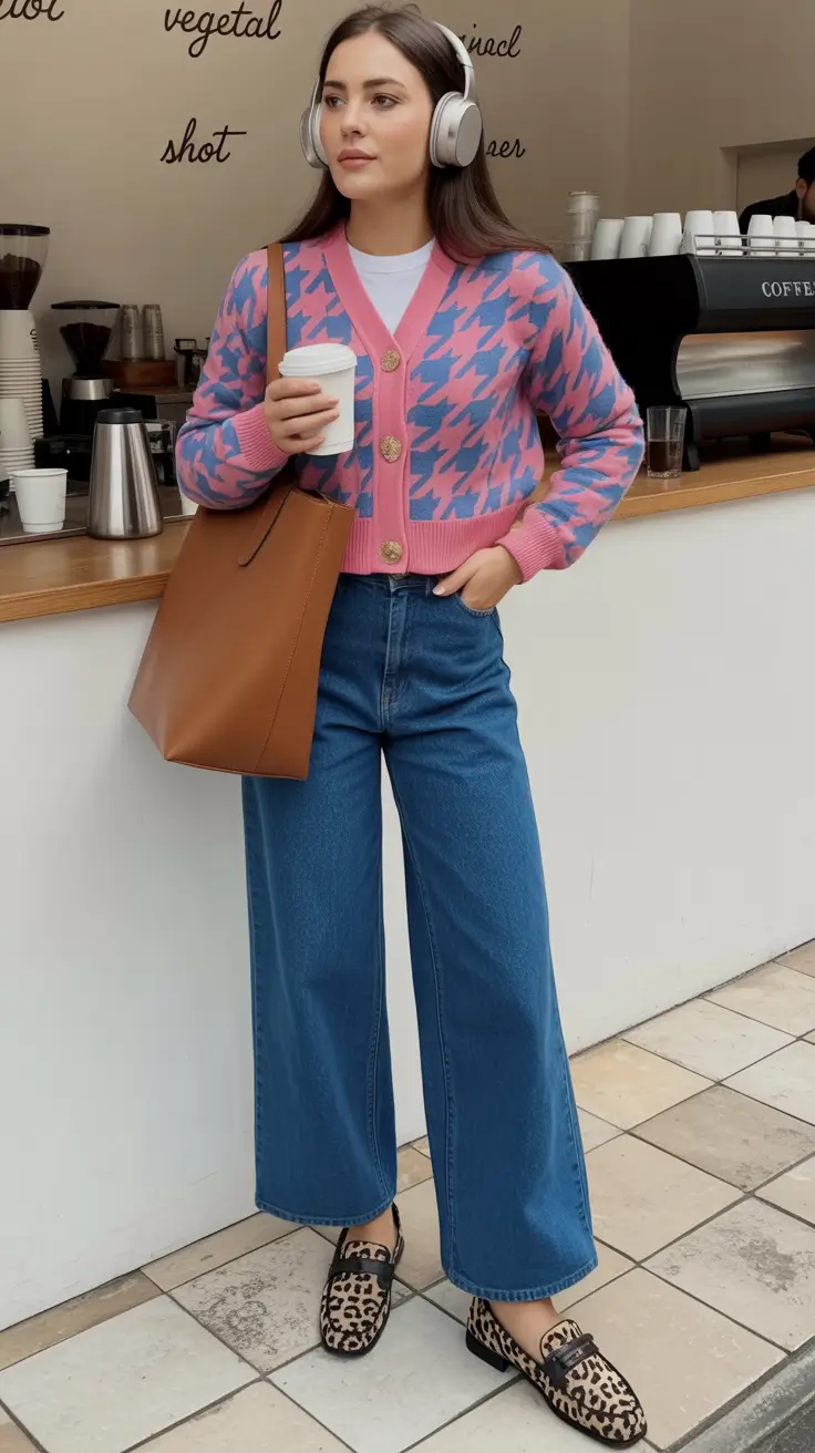 trendy spring school outfits 2026 ideas - The Pink-and-Blue Cardigan That Turns Everyday Denim Into Spring Playfulness