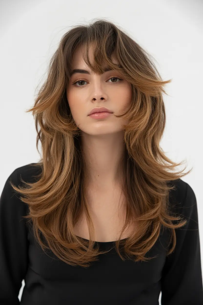 springhair Shag-Inspired Honey Brunette Layers with Fresh Spring Airiness