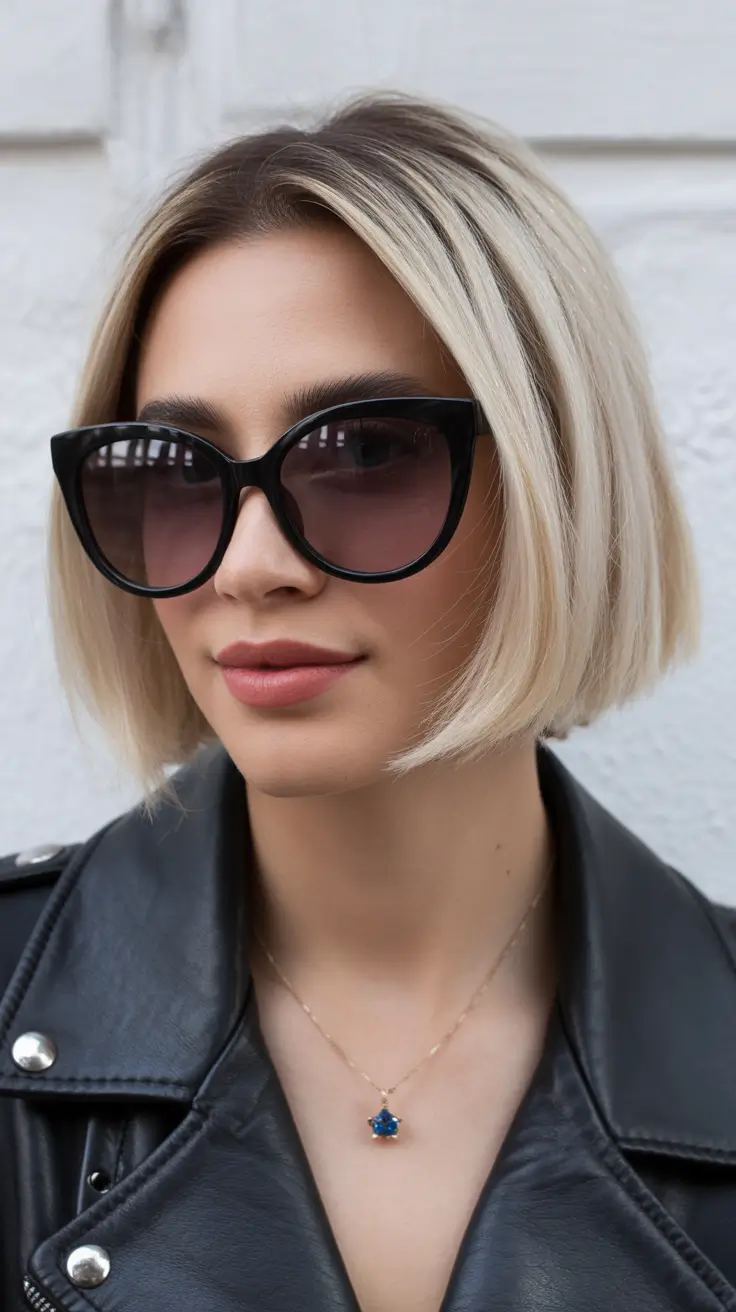 best summer hair color for blondes 2026 Chic Vanilla Micro Bob with Glossy Finish