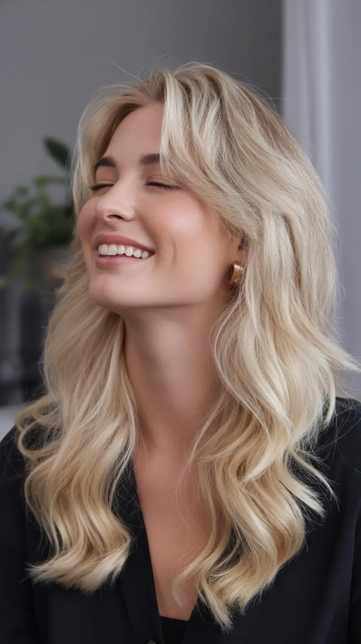 best summer hair color for blondes 2026 Beach Club Blonde Layers with Airy Volume