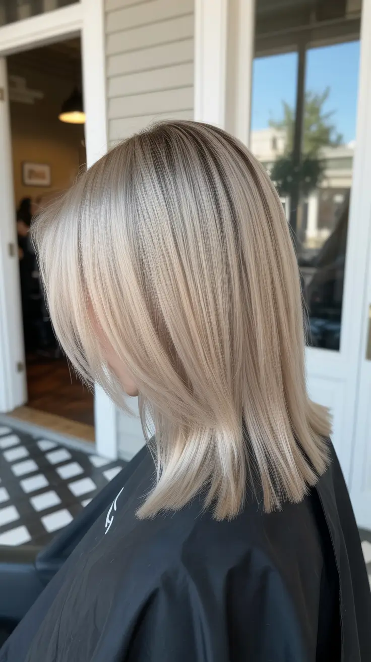 best summer hair color for blondes 2026 Soft Ash Blonde Mid Length with Natural Flow