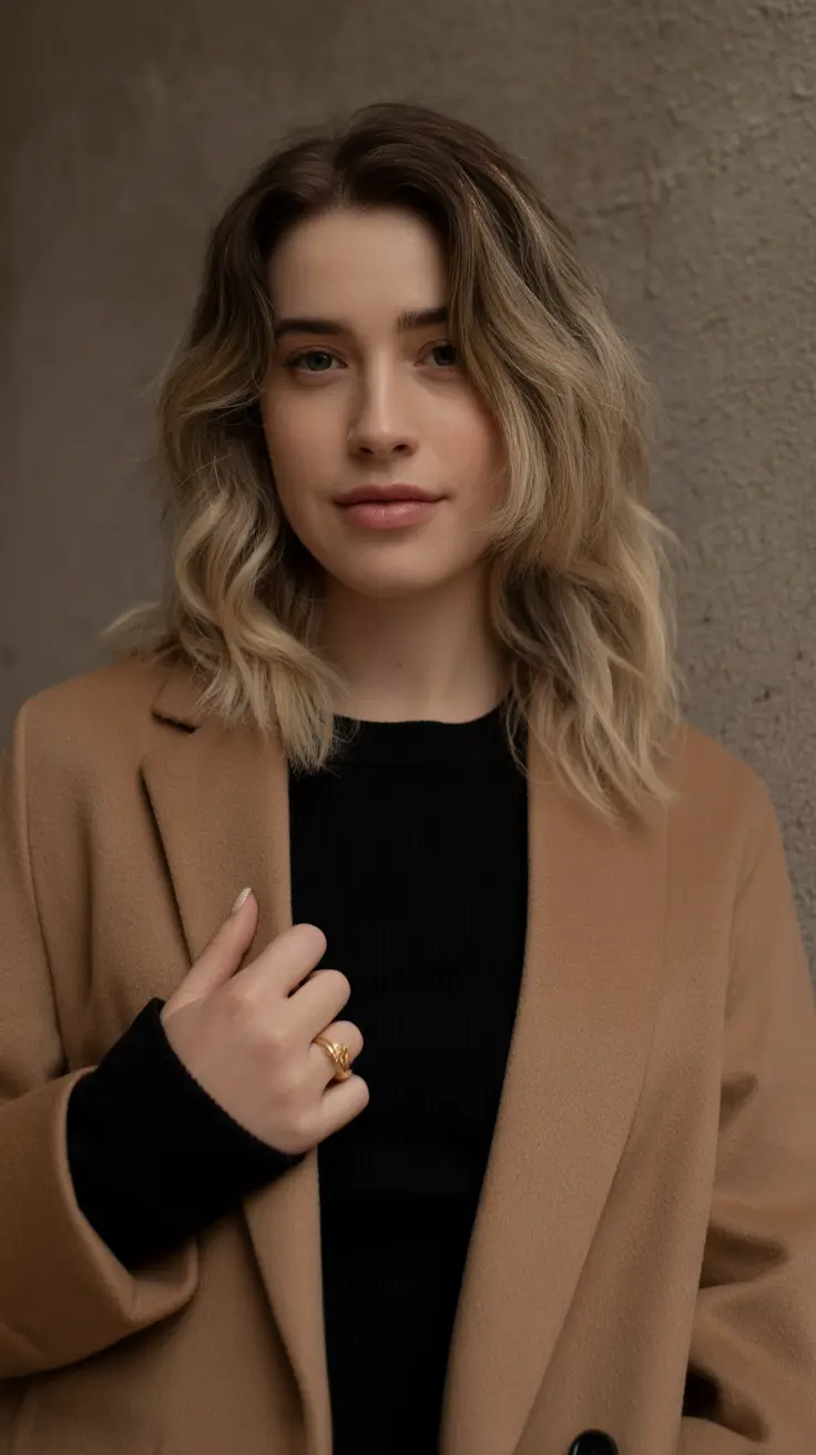 best summer hair color for blondes 2026 Smoky Beige Waves with Lived In Depth