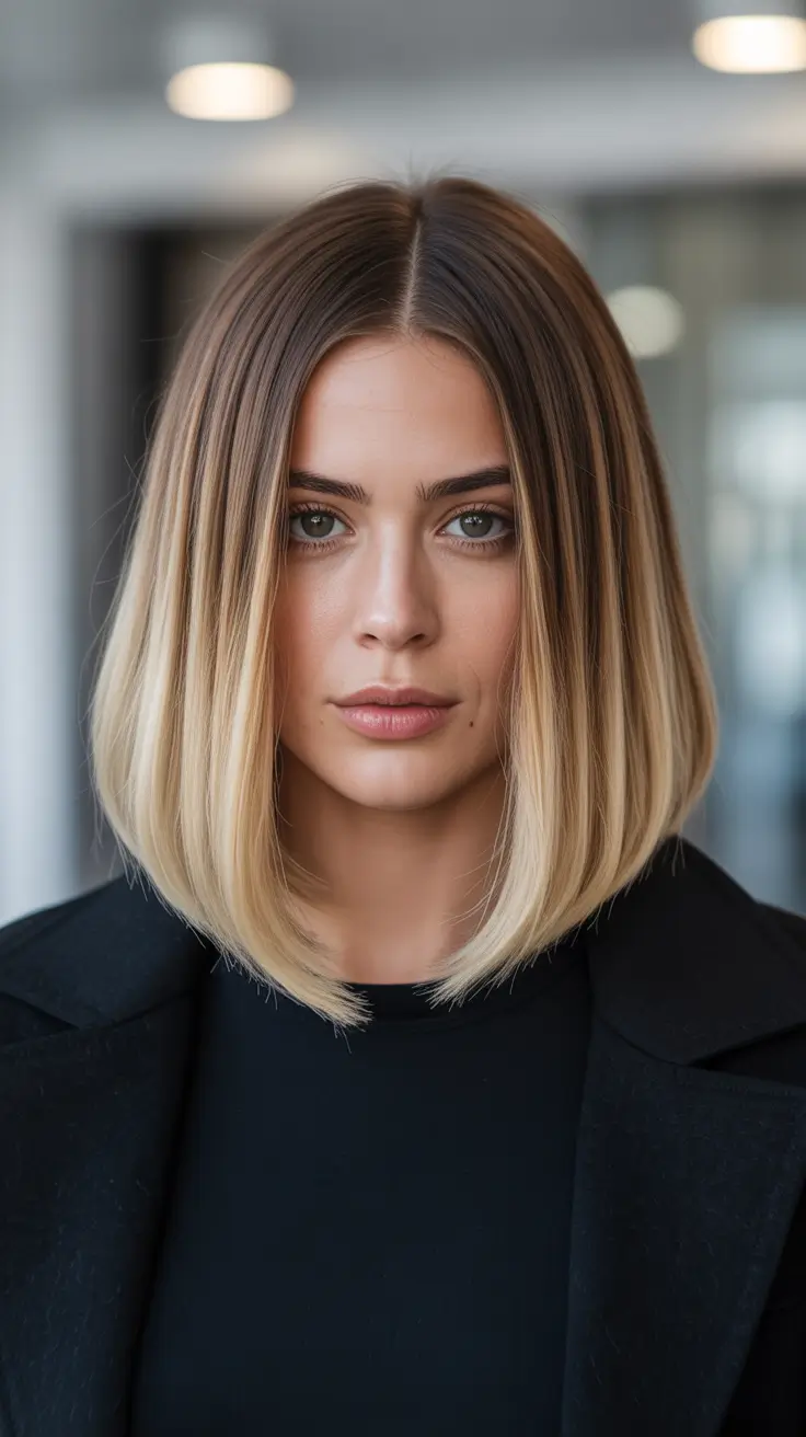 best summer hair color for blondes 2026 Clean Vanilla Blunt Bob with Minimalist Contrast