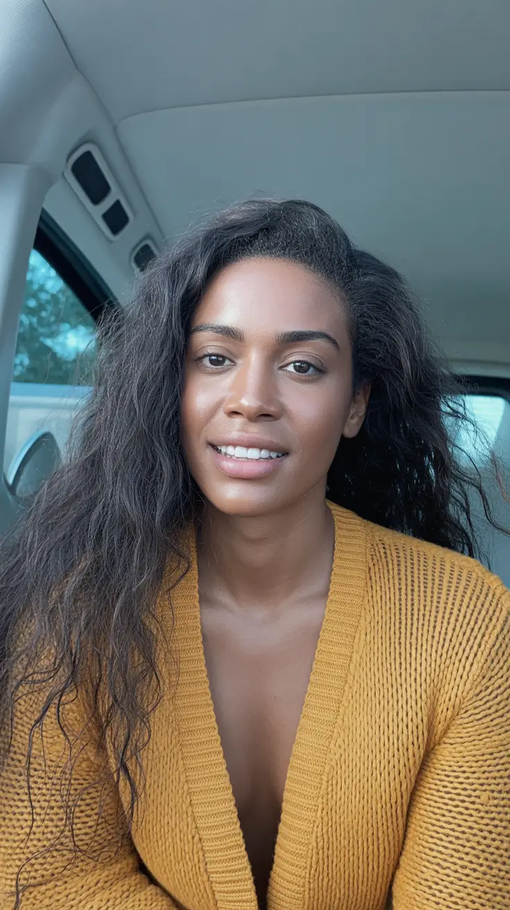 cool spring hair color for dark skin 2026 Natural Soft Black Texture with Effortless Depth