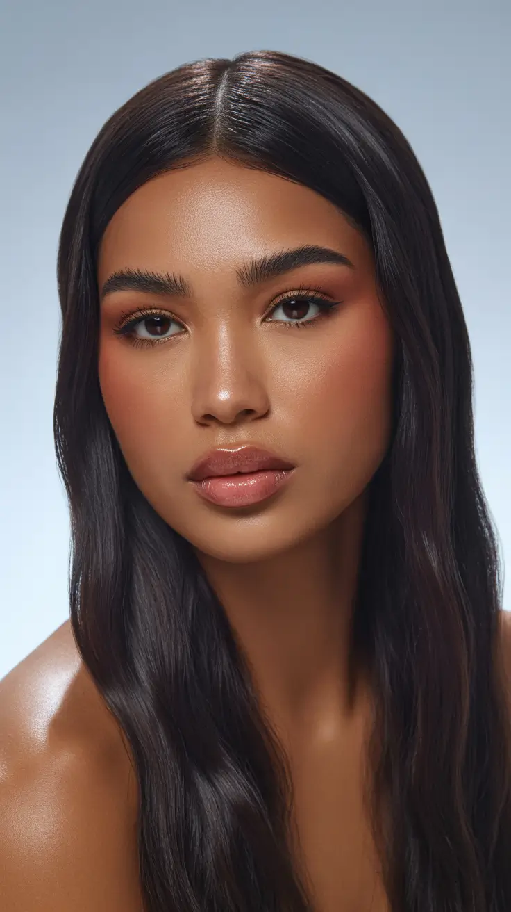 cool spring hair color for dark skin 2026 Silky Mocha Smoothness with Natural Radiance