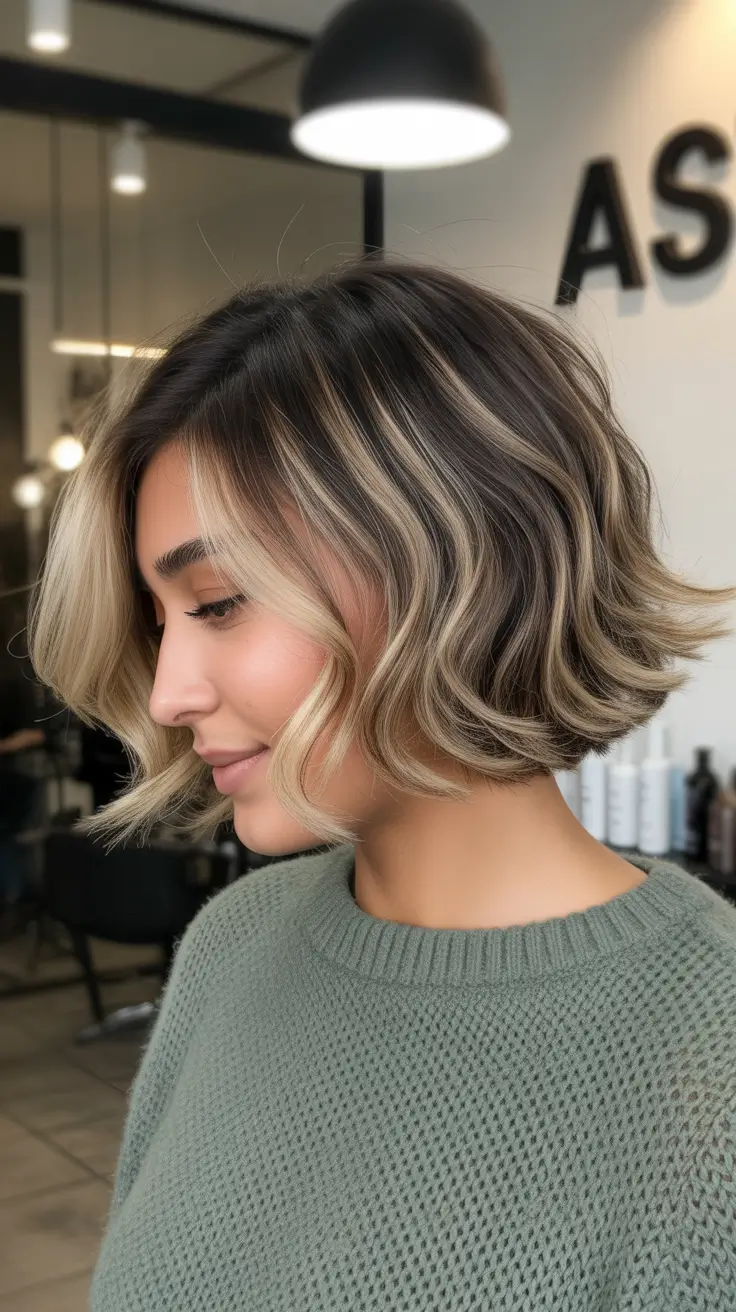 cool spring hair color for dark skin 2026 Cool Ash Blonde Dimension on a Soft Layered Bob