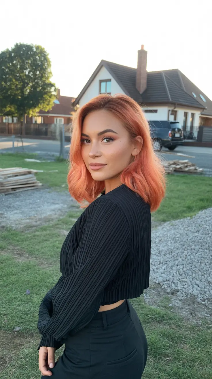 spring hair color for tan skin Peachy Copper Glow