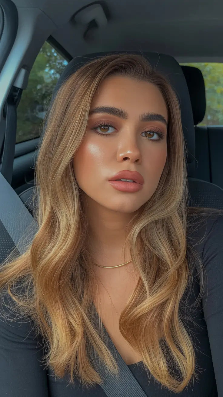 spring hair color for tan skin Warm Sand Blonde