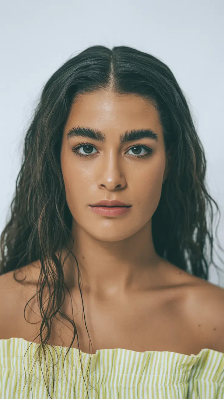 spring hair color for tan skin Natural Deep Brunette