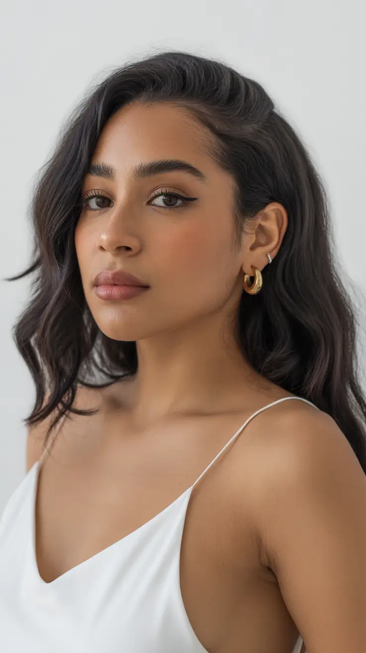 dreamy spring hair color warm skin tone 2026 Soft Cocoa Brown Waves for Warm Spring Glow