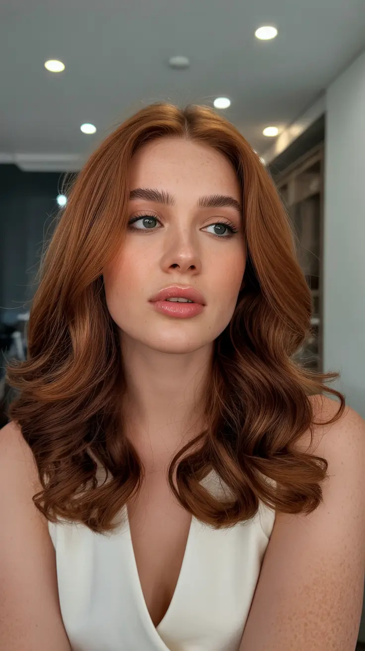 dreamy spring hair color warm skin tone 2026 Radiant Copper Waves for Glowing Spring Skin