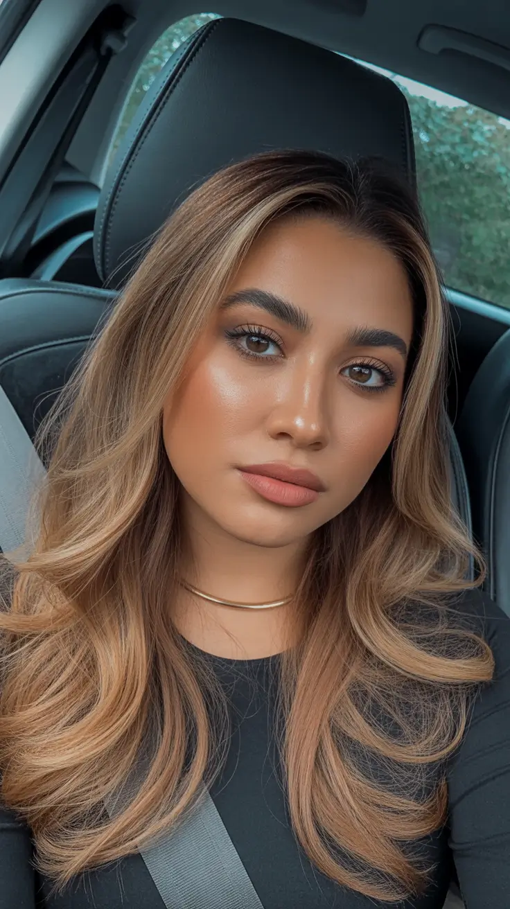 spring hair color ideas for brown skin Milk Tea Blonde for Soft Spring Brightness