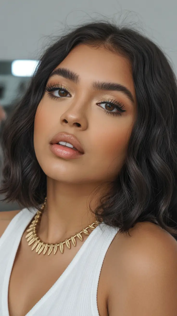 hair color for brown skin spring Deep Blue Black Chic Bob